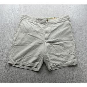 Tommy Bahama Chino Shorts Mens 40 (Tag 38) 9" White Silk Blend Preppy Casual Dad